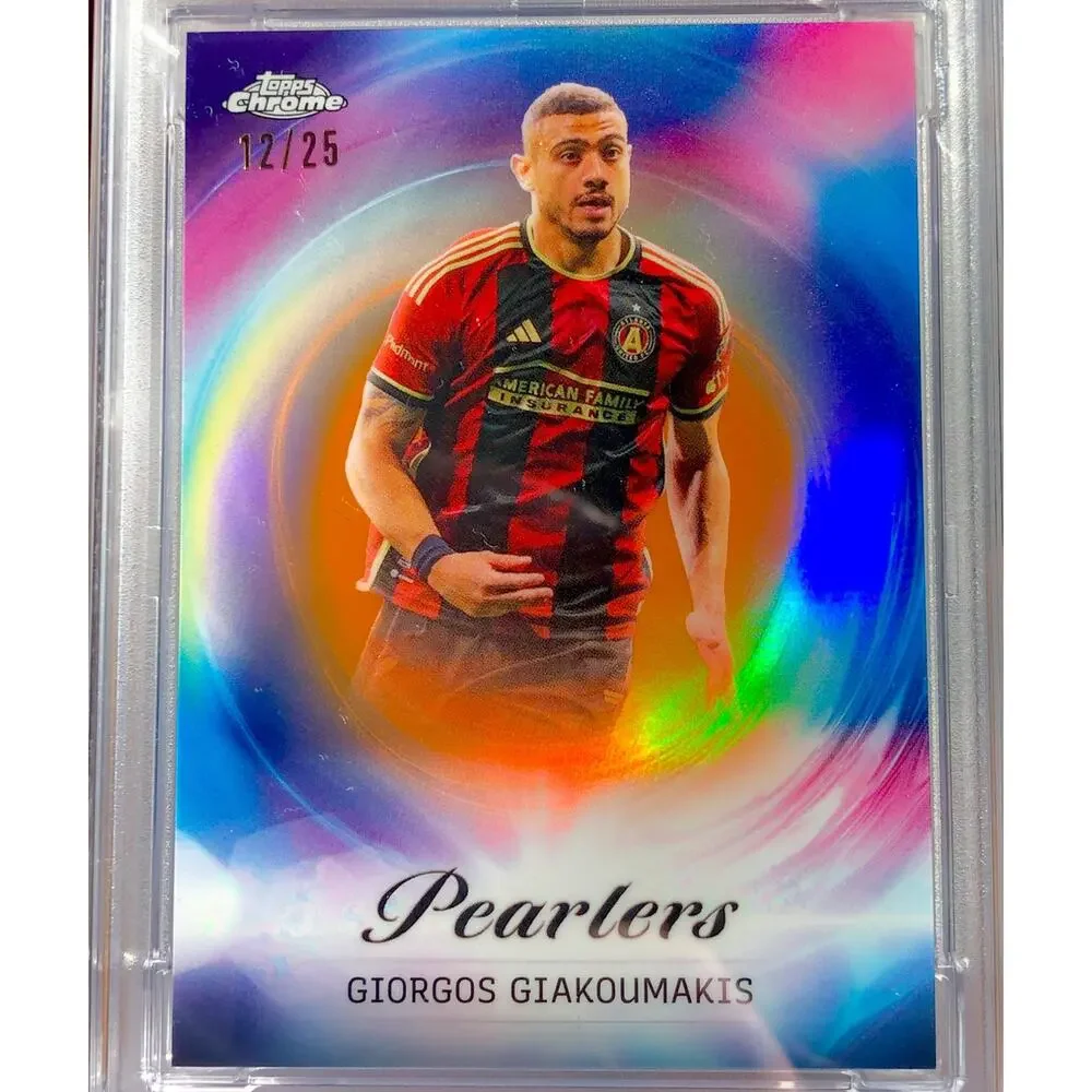2023 Topps Chrome MLS Pearlers Orange #P-32 Giorgos Giakoumakis /25 PSA 9 Mint